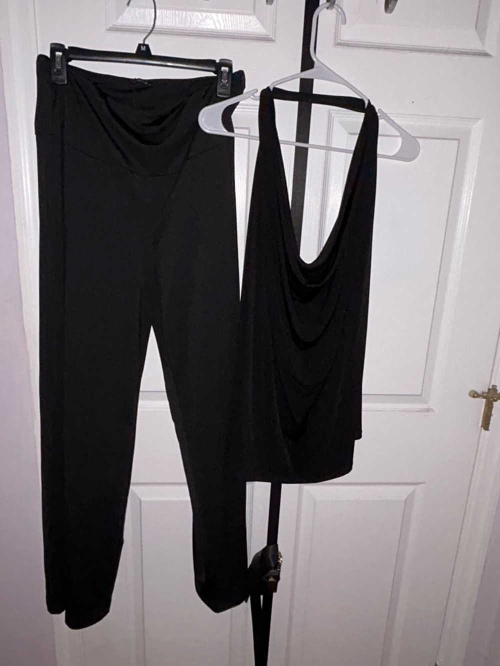 Black Cowl Neck Jumpsuit Set